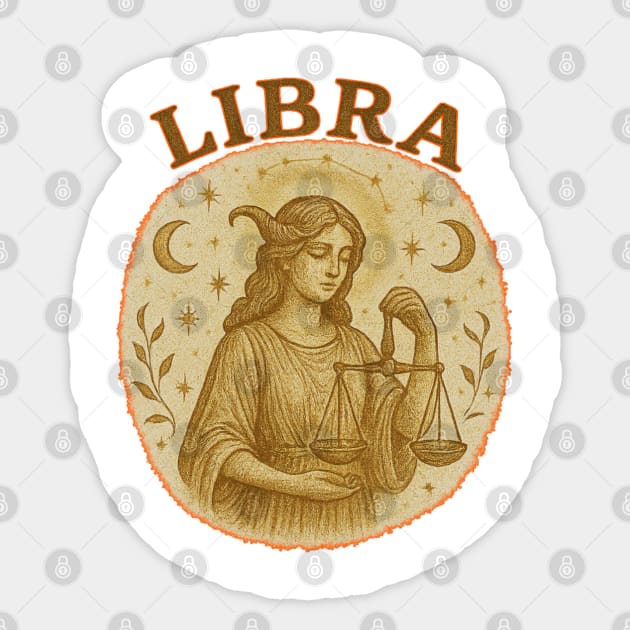 Libra Star Sign of the Zodiac Sticker by Stylecombinator